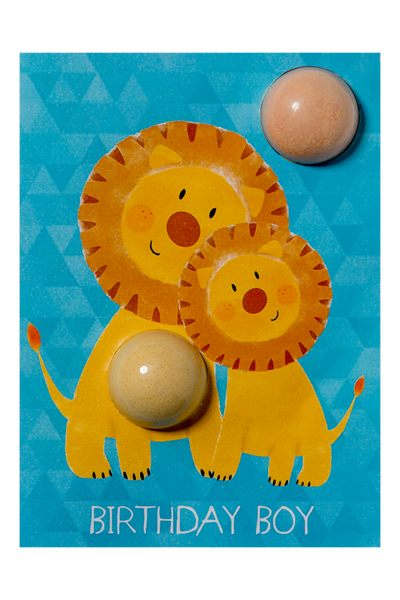 Šumivé přání Birthday boy lion card